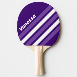 Retro Rebenhain schräge Streifen mit Namen Tischtennis Schläger