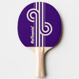Retro-Rebenstreifen-Schleife mit Namen Tischtennis Schläger