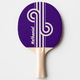 Retro-Rebenstreifen-Schleife mit Namen Tischtennis Schläger
