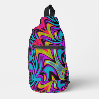 Retro Recap Blue Cosmic Swirl Crossbody Bag