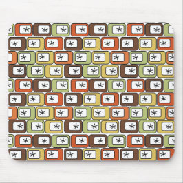 Retro-Rechtecke mit Sternexplosionen Mousepad