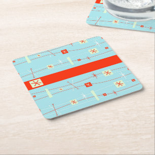 Retro Rechteckiger Pappuntersetzer