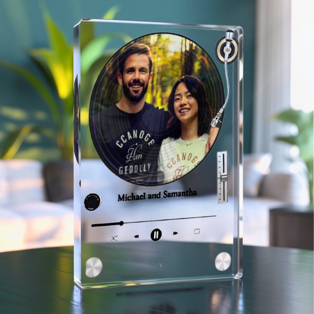 Retro Record Music Themed Add Your Own Photo Fotoblock (Von Creator hochgeladen)