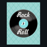 Retro Record Music Wall Art Poster Print Deco<br><div class="desc">Ein Retro-Album schmückt dieses lustige Aqua-Poster. Nutzen Sie diese Vintage Rock'n'Roll-Record Wanddekoration in einem Restaurant,  Keller,  Küche,  Café,  Restaurant,  etc... .Das Design stammt aus der Originalkunst.</div>