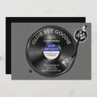 Retro Record Turntable Geburtstagsparty Einladung