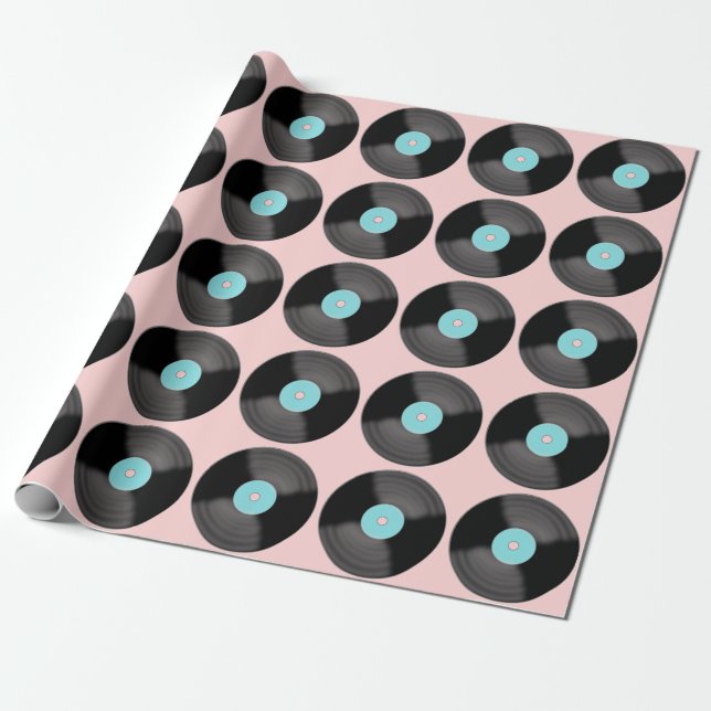 Retro Record Wrapping Paper Geschenkpapier (Ungerollt)