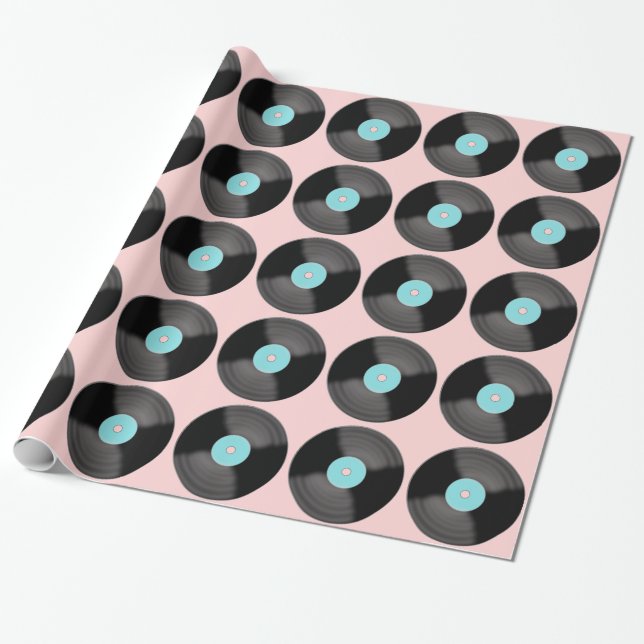 Retro Record Wrapping Paper Geschenkpapier (Ungerollt)