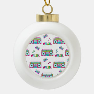 Retro-Recorder-Band nahtlos Keramik Kugel-Ornament