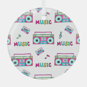 Retro-Recorder-Band nahtlos Ornament Aus Glas