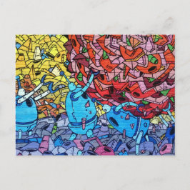 Retro Recycelnd Roboter Wall Art Graffiti Postkarte