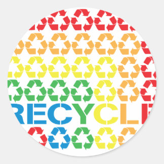 Retro-recycle Runder Aufkleber