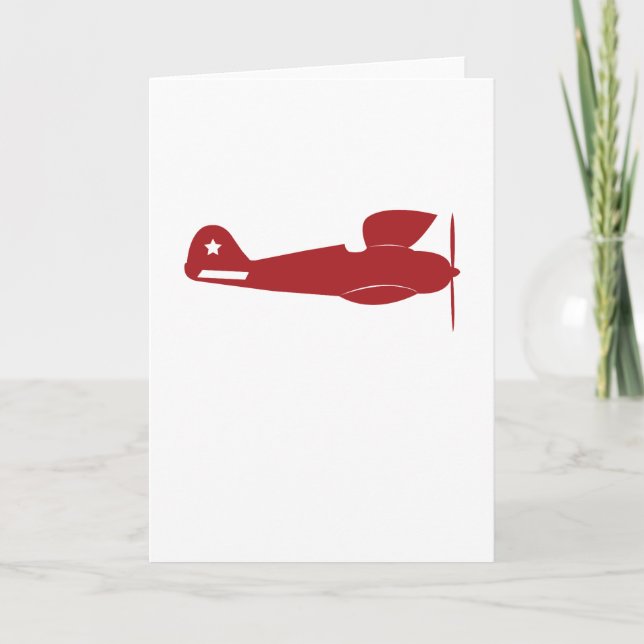 Retro Red Airplane Ankündigung (Vorderseite)