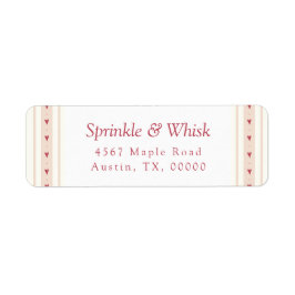 Retro Red And Cream Heart Stripes Bakery