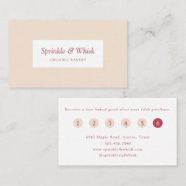 Retro Red And Cream Heart Stripes Bakery Loyalty Visitenkarte