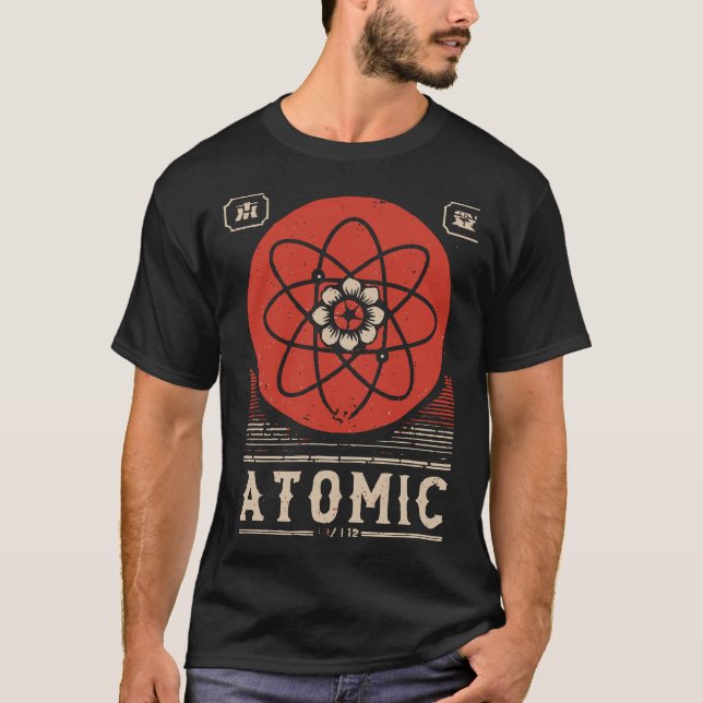 Retro Red Atomscience Mid Century Design T-Shirt (Vorderseite)
