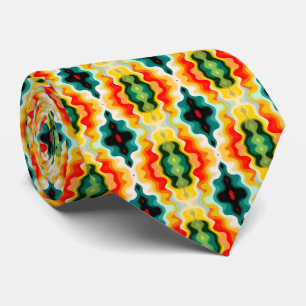 Retro Red Black Blue Yellow Brown Pattern Krawatte