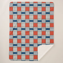Retro Red Blue Gray Geometric Muster