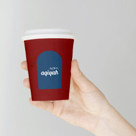 Retro Red Blue Solid Color Aqiqah Baby Dusche Pappbecher