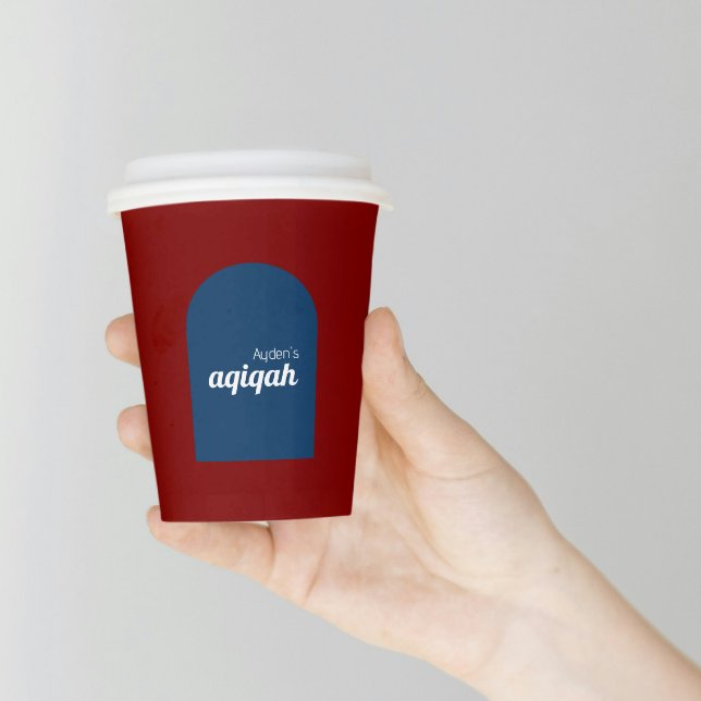 Retro Red Blue Solid Color Aqiqah Baby Dusche Pappbecher (Von Creator hochgeladen)