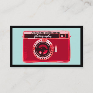 Retro Red Camera Fotografy Business Cards Visitenkarte