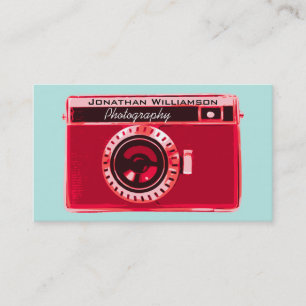 Retro Red Camera Fotografy Business Cards Visitenkarte