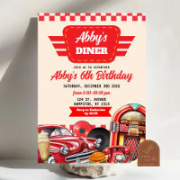Retro Red Car 1950er Diner Party