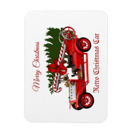 Retro Red Car Weihnachtsbaum Magnet