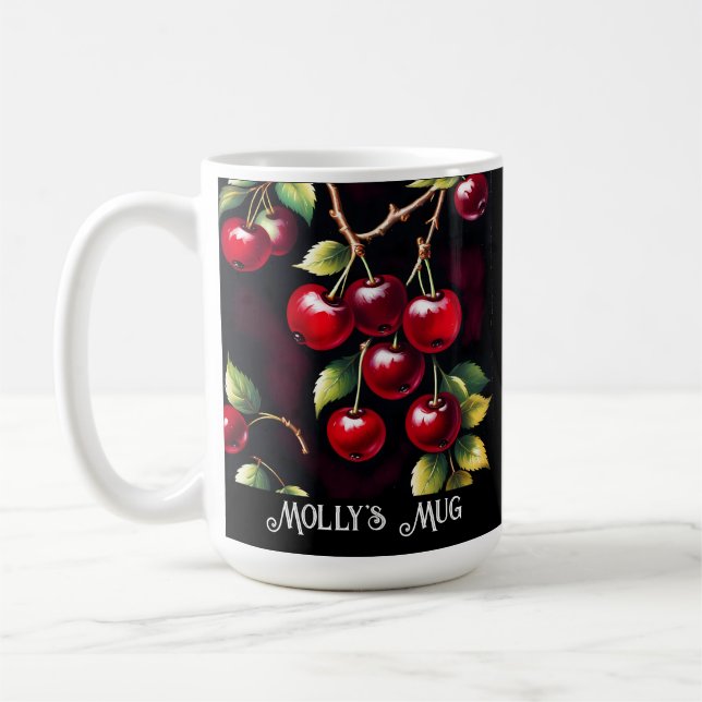 Retro Red Cherries Kaffeetasse (Links)
