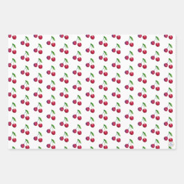 Retro Red Cherry Packaging Niedlich Artisan Christ Geschenkpapier Set