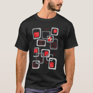 Retro Red Cherry Squares T - Shirt