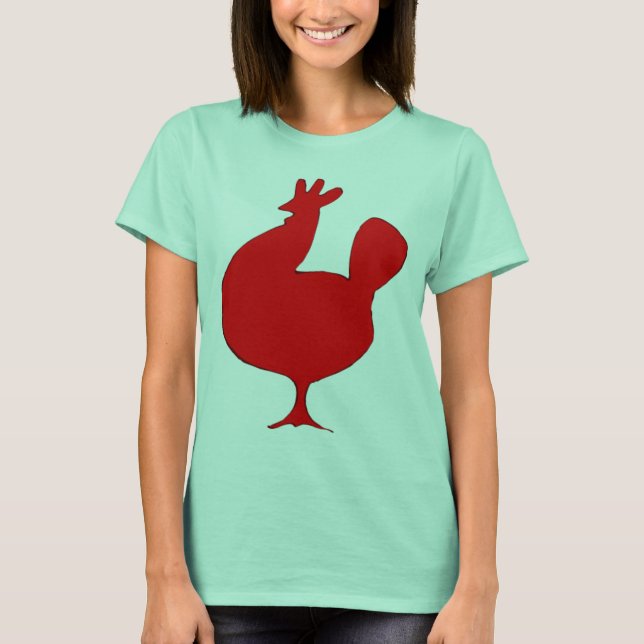 Retro Red Chicken T-Shirt (Vorderseite)