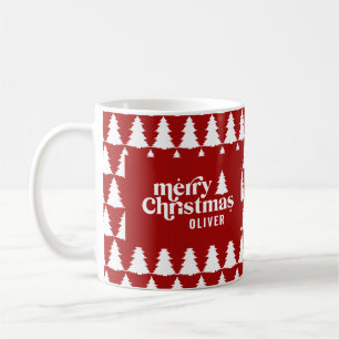 Retro Red Christmas Moderne Minimal einzigartig Kaffeetasse