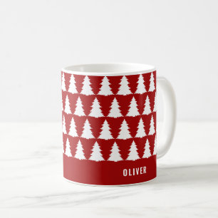 Retro Red Christmas Moderne Minimal einzigartig Kaffeetasse