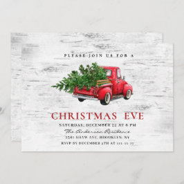 Retro Red Farm Truck Birch Weihnachtsfeiertag Aben Einladung