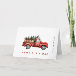 Retro Red Farm Truck Firmenweihnachtliche Gruß Feiertagskarte