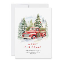 Retro Red Farm Truck Land Weihnachten Gruß