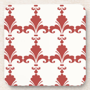 Retro Red Fleur-De-Lis-Muster Untersetzer