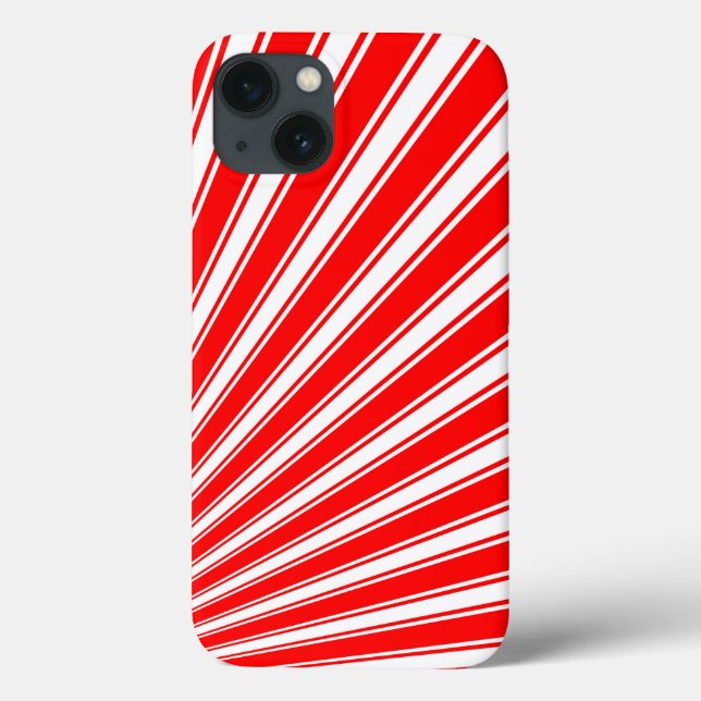 Retro Red Funky Sun Rays Hintergrund Case-Mate iPhone Hülle (Rückseite)