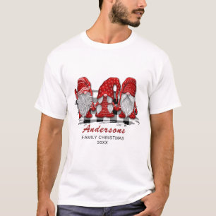 Retro Red Gnomes Weihnachts Buffalo Holiday T-Shirt