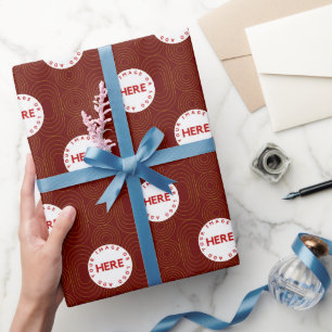 Retro Red Gold Packaging Wrap für kundenspezifisch Geschenkpapier