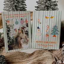 Retro Red Green Illustrierte Weihnachtslustige