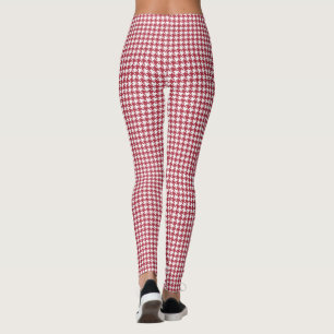 Retro Red Hahnentrittmuster Leggings