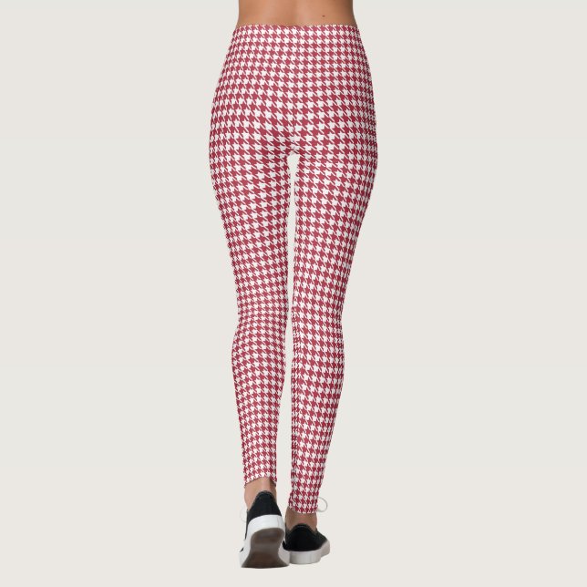 Retro Red Hahnentrittmuster Leggings (Rückseite)