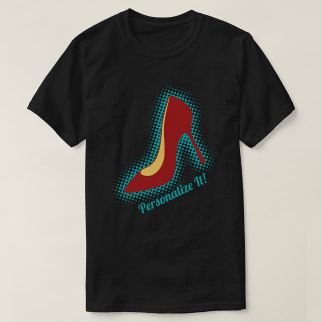Retro Red High Heel Shoe T-Shirt (Design vorne)