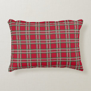 Retro Red Kariert Accent Pillow Dekokissen