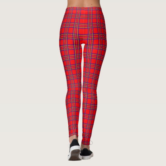 Retro Red Kariert Leggings (Rückseite)