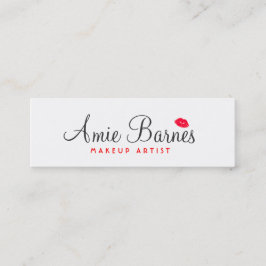 Retro Red Kissing Lips Makeup Artist White Beauty Mini Visitenkarte