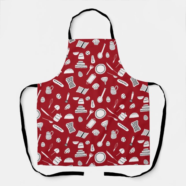 Retro Red Kitchen Schürze (Vorderseite)