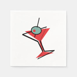 Retro Red Martini Serviette