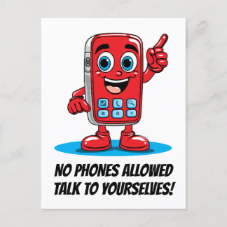 Retro Red Phone Ban Illustration Postkarte